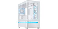 ASUS Prime AP202 ARGB TG mATX računalniško ohišje, kaljeno steklo, trije 120mm ARGB ventilatorji, belo