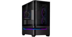 ASUS Prime AP202 ARGB TG mATX računalniško ohišje, kaljeno steklo, trije 120mm ARGB ventilatorji, črno