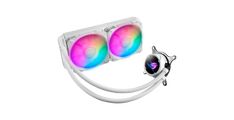 ASUS ROG Strix LC II 240 ARGB White Edition vodno hlajenje za procesor z Aura Sync in dvojnimi ROG 120 mm naslovljivimi RGB ventilatorji.