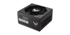 ASUS TUF Gaming 1000W 80 Plus Gold napajalnik, združljiv z ATX 3.0, popolnoma modularni etsirani kabli, vojaški certifikat, zasnova ventilatorja Axial-tech, dvojna ležaja krogličnih ventilatorjev, zaščitna prevleka PCB, garancija 10 let.