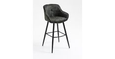 Barski stol SHERLOCKBAR (temno zelena) 52,5x51x102 Tkanina + kovina