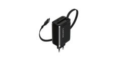CANYON charger OnCharge 65RC Build-In Cable USB-C 65W 1xPD 1xQC EU Black