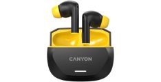 CANYON headset HEXAGON 7 TWS ANC+ENC Wireless Charge Black Yellow