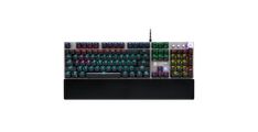 CANYON Nightfall GK-7, Wired Gaming Keyboard,Black 104 mechanical switches,60 million times key life, 22 types of lights,Removable magnetic wrist rest,4 Multifunctional control knob,Trigger actuation 1.5mm,1.6m Braided cable,US layout,dark grey, size:435*