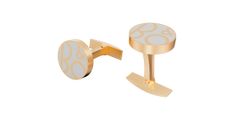 Cufflinks Metal Flat Gold