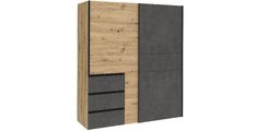 Garderobna omara WINN 2 W2QS823E71-C752 170x61x200,5 Iveral hrast + temno siva