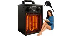 Grelec električni KAMINER BH-30A, 3000W, ventilator, termostat, črn