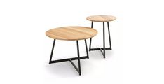 Klubska miza  FARON Ø 60x40 & Ø 40x50 Les + kovina hrast