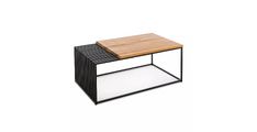 Klubska miza TONI 100x60x40 Les + kovina hrast