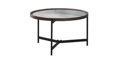 Klubska miza VANOS modra in bela MDF Ø 75x45 Keramika bela + modra