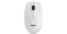 LOGITECH žična miška B100, bela