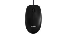 LOGITECH žična miška B100, črna