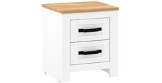 Nočna omarica RONCO 3 bela + hrast 46x41x52 MDF+Iveral bela + hrast