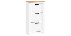 Omara za čevlje TEOLO 2  bela + hrast 64x31x126,5 MDF+Iveral bela + hrast