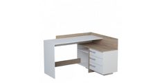 Pisalna miza THALES (bela + hrast) 128,8x105,7x83,2 Iveral bela + hrast
