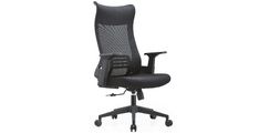 Pisarniški stol LEOS (črna) 69x67x114-124 Tkanina + mreža Črna
