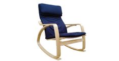 Počivalnik ROCKER II  (modra) 67x92x87 Tkanina+les modra
