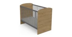 Postelja GABIN 116646 120x60 cm 123x67x90,5 Les hrast + siva