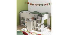 Postelja HAMPTON 435070 (90x200, bela + siva) 210,3x97,8x124,2 Iveral bela + siva