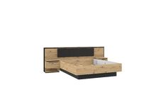 Postelja IZO 160x200 hrast + črna  IZXL1162-M361 273x210x95 Iveral hrast + črna