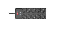 Razdelilec WELL 220V 1/10, 2m, 3x USB-A + 1x USB-C, prenapetostna zaščita, 16A, 3680W