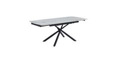 Raztegljiva miza GAVILIA (bela + zlato, 140/200x90x76) 140/200x90x76 Keramika bela + zlato