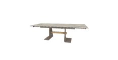 Raztegljiva miza NIMIS (180+40+40)x100x76 cm rjava 180/220/260x90x76 Keramika + steklo rjava
