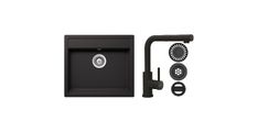 Set pomivalno korito SCHOCK Nemo N-100 Nero & armatura SCHOCK Kantus 534127S Black