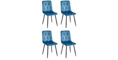 Stol MELITA (modra) 43x54x91 Tkanina + kovina modra