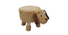 Tabure PUPPY (rjava) 42x28x26 Tkanina + les rjava