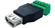 USB konektor ženski Tip A z vijaki, 5pin