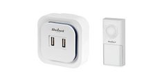 Zvonec brezžični REBEL 220V, 36 melodij, 2xUSB (2A), 150m, IP55, 25-85dB, bele barve