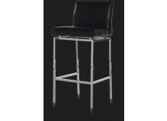 Barski stol Barista, črno usnje in nerjavno jeklo 45,5 x 51,5 x 103 cm Barski stol Barista, črno usnje in nerjavno jeklo 45,5 x 51,5 x 103 cm