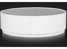Klubska mizica Soriano, bel lak in sivo steklo premer 100 x 30 cm 1285.jpg