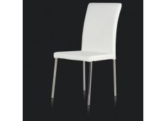 Jedilni stol Ponti, belo usnje in ponikljana kovina 44 x 58 x 91 cm 1289.jpg