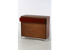 Nočna omarica Viterbo, oreh rdeče steklo krom 106,5 x 42 x 92 cm 1313.jpg
