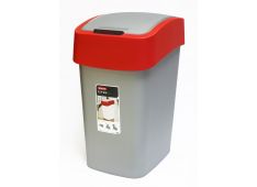 Curver, Koš Za Smeti Flip 25 L, Rdeče/Srebrn Curver, Koš Za Smeti Flip 25 L, Rdeče/Srebrn
