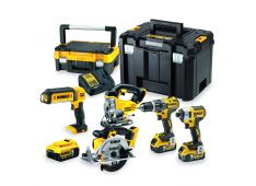 5-DELNI SET AKU 18 V 5,0 Ah BATERIJEZ DVEMA KOVČKOMA Dewalt DCK551P3T