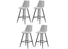 Barski stol MARGARITABAR svetlo siva (LSC992BC - CAIDU 086-27) 46x42x106 Tkanina + kovina