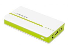 Baterijska banka ESPERANZA 11000mAh z priključki za tablice, telefone...., belo-zelena Baterijska banka ESPERANZA 11000mAh z priključki za tablice, telefone...., belo-zelena