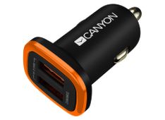 CANYON - avtomobilski polnilnik, 12V/24V, 5V-2.1A, 2x USB-A, črn, CANYON - avtomobilski polnilnik, 12V/24V, 5V-2.1A, 2x USB-A, črn,