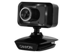 CANYON C1, izboljšana spletna kamera s ločljivostjo 1,3 megapiksela in priključkom USB2.0, vidni kot 40°, dolžina kabla 1,25 m, črna, 49,9x46,5x55,4 mm, 0,065 kg