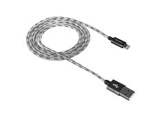 CANYON CFI-3, Lightning USB kabel za Apple, pleten, kovinska ovojnica, dolžina kabla 1 m, temno siva, 14,96,81000 mm, 0,02 kg