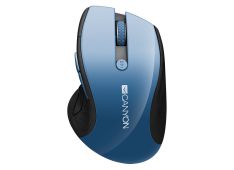 CANYON MW-01, brezžična miška 2,4 GHz s 6 gumbi, optično sledenje - modra LED, DPI 1000/1200/1600, črna sijoča perla, 113x71x39,5 mm, 0,07 kg. CANYON MW-01, brezžična miška 2,4 GHz s 6 gumbi, optično sledenje - modra LED, DPI 1000/1200/1600, črna sijoča perla, 113x71x39,5 mm, 0,07 kg.