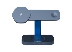 CANYON Wireless Charging Station Hexagon 310 3in1 DarkGrey/Blue