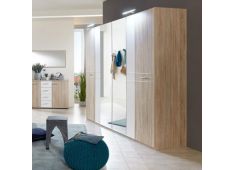 Garderobna omara PETRA 225x58x210 Iveral bela + hrast Garderobna omara PETRA 225x58x210 Iveral bela + hrast