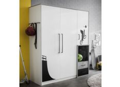 Garderobna omara STREET 3D 135,1x51,7x180,7 Iveral bela + siva Garderobna omara STREET 3D 135,1x51,7x180,7 Iveral bela + siva