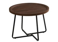 Klubska miza GLOMI temno rjava MDF Ø 60x45 MDF+kovina temno rjava