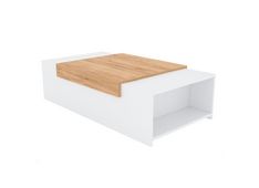 Klubska miza GORITA 1 bela + hrast 110x60x31 Iveral bela + hrast