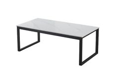 Klubska miza HANOS bela 120x60x45 Keramika bela visok sijaj